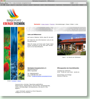 Website Marktplatz Energietechnik e.V.
